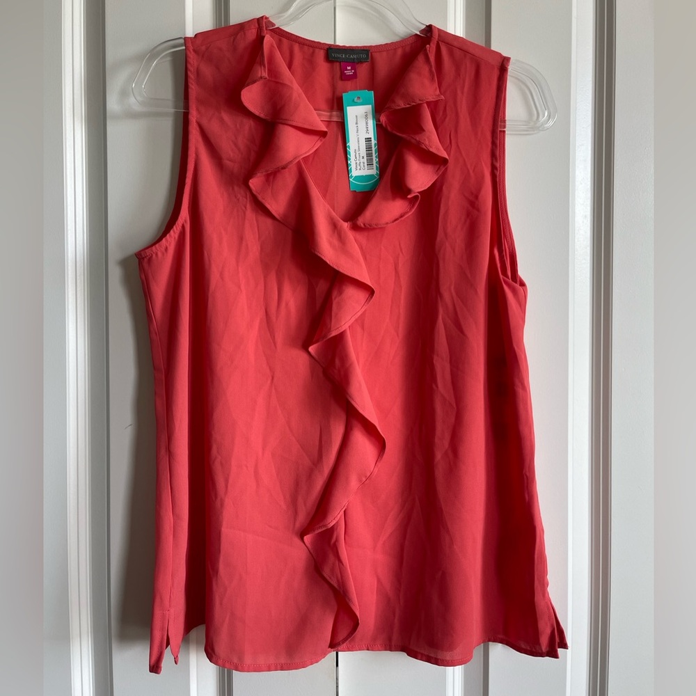 Vince Camuto Spiced Coral Sleeveless Top - Picture 1 of 3